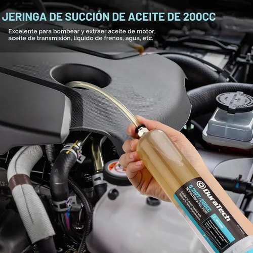 Vista 8 de DURATECH Extractor de Líquido Automotriz de 200CC, Bomba de Líquido con Tubos de Extensión Largos, Jeringa de Aceite con Potente Succión, Bomba