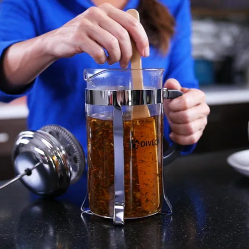 Vista 7 de Cafetera de prensa francesa, 34 onzas, 8 tazas, cuchara de clip y 2 filtros adicionales incluidos Divlor