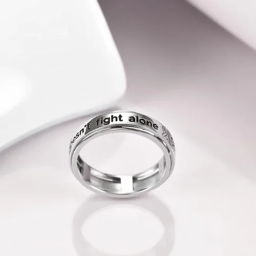 Vista 2 de Anillo giratorio para ansiedad de plata de ley para mujer, Plata Esterlina, no conocido