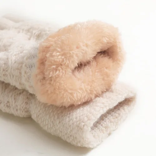 Vista 42 de Guantes de invierno cálidos para pantalla táctil para mujer, guantes térmicos de punto de lana con forro polar para clima frío