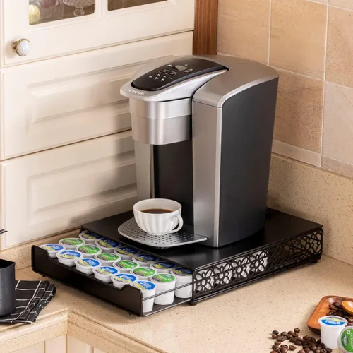 Vista 2 de Flagship Cajón de almacenamiento de cápsulas de café, organizador para Keurig (42 cápsulas, hierro)
