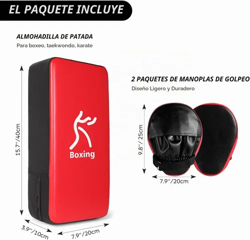 Vista 2 de Odoland Juego de Manoplas de Golpeo y Patadas, Manoplas de Boxeo Almohadillas de Enfoque, Almohadilla de Patada de Taekwondo, Ideal para Boxeo