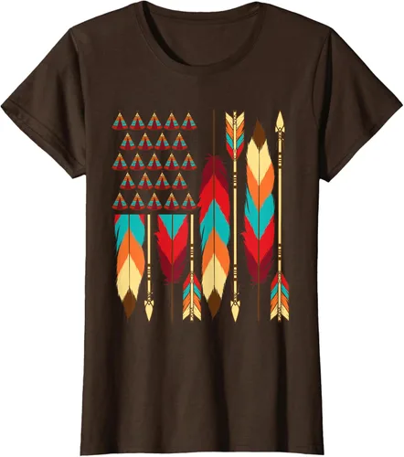 Vista 20 de Native American Bandera - Camiseta de veteranos indígenas del Mes del Orgullo, Negro, S