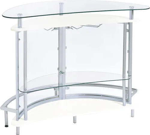 Vista 7 de Mueble para bar con frontal de acrílico, Metal, Blanco