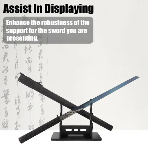 Vista 7 de Soporte de katana, soporte de espada samurái de 3 niveles, soporte para espada, estante de hoja de cosplay, soporte de exhibición de sable de luz