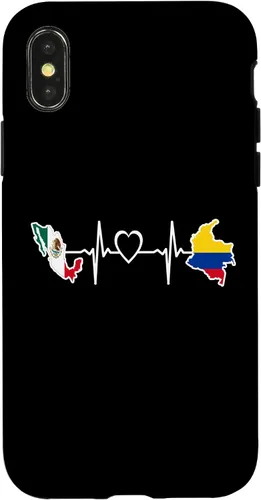Vista 5 de iPhone 16 Bandera de Colombia Mexicana - Funda de latidos del corazón de Colombia Mexicana