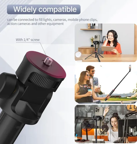 Vista 8 de Soporte de trípode para cámara web de 80 pulgadas para Logitech C920x/MX Brio 4K/C922x/C930e/Brio 501/StreamCam Webcams/iPhone 17 16 15 14/Samsung