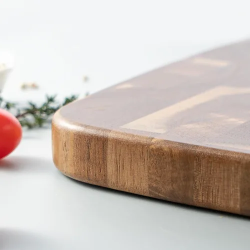 Vista 4 de Tabla de Cortar de Madera Bloque de Carnicero, Tabla de Cortar de Madera con Mangos para Carne Queso Tabla de Charcutería, Ideal para Cortar