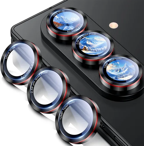 Vista 33 de Uyiton Para Samsung Galaxy Z Fold 8 Protector De Lente De Cámara - Negro Cubierta de pantalla trasera de cristal de zafiro de grado militar
