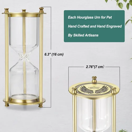 Vista 3 de Urna mediurma de reloj de arena para cenizas para cenizas para hombres y mujeres, urna de cremación para cenizas, urna conmemorativa de recuerdo