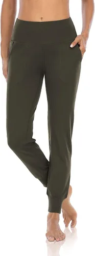 Vista 2 de DIBAOLONG - Pantalones deportivos de yoga para mujer tiro alto ligeros pierna ajustada con bolsillos