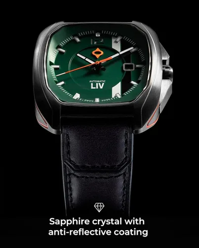 Vista 4 de LIV Rebel-AR Swiss Automatic Elaboré Grade, 26-Jewel Movement - 42.0 mm Rectangular Curved Case- IP Surgical Grade 316L Stainless Steel-Multi-Layer