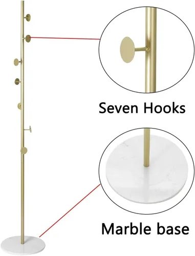 Vista 4 de OOCCO Metal Assembly Hanger Hat Coat Vertical Hanger Bedroom Clothes Storage Rack Furniture Drying Rack