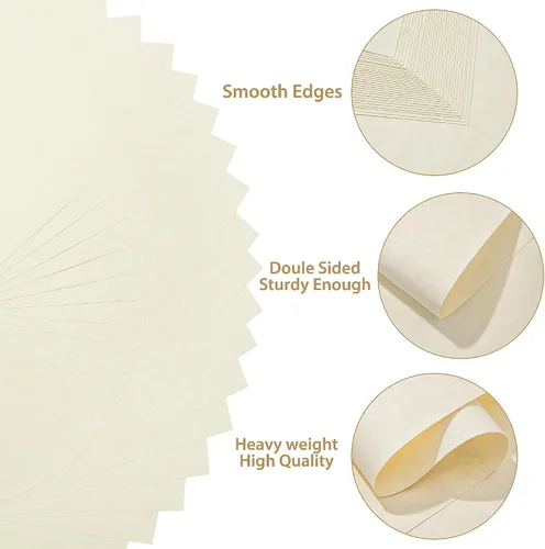 Vista 3 de 30 Hojas de Papel Pergamino - Blanco Cremoso 8.5" x 11" Tamaño Carta Cartulina Pergamino 65lb Papel Grueso Pesado Vintage para Certificados