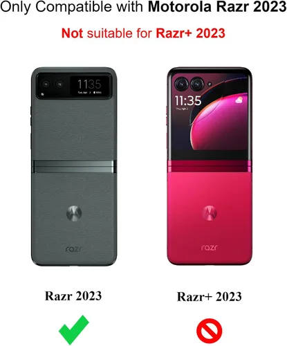 Vista 2 de Cresee Funda para Motorola Razr 2023, Funda rígida delgada para Moto Razr 2023 - Negro Mate