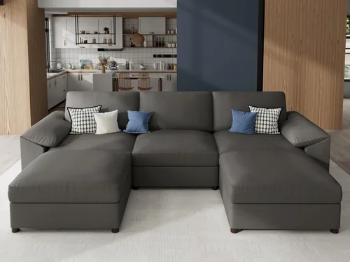 Vista 118 de EASE MOOSE Sofá modular seccional, sofá en forma de U para sala de estar Beige