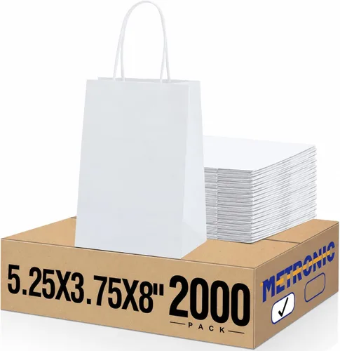 Vista 19 de METRONIC Bolsas de regalo de papel marrón de 5.25 x 3.75 x 8 pulgadas