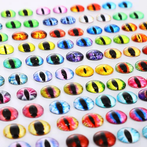 Vista 4 de Cabujón de cristal surtido de ojos de dragón para hacer muñecas de arcilla, esculturas, accesorios para manualidades, hallazgos de bricolaje Ovalado