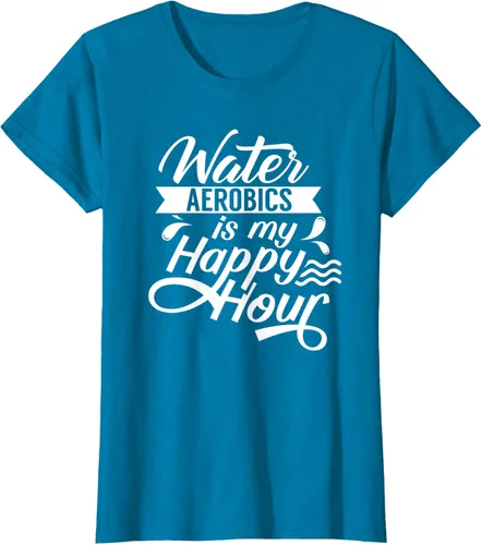 Vista 39 de Water Aerobics Is My Happy Hour Hobby Instructor Aqua Camiseta Negro