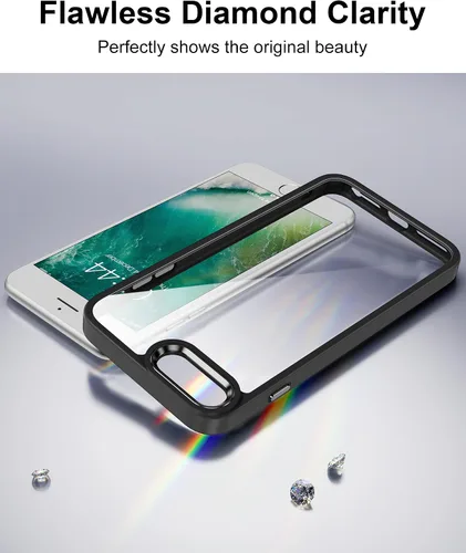Vista 362 de HOOMIL Funda para iPhone 7 Plus/iPhone 8 Plus de 5.5 Pulgadas, sin amarillamiento, protección contra caídas, cubierta trasera dura transparente
