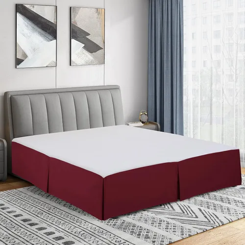 Vista 29 de Cathay Home Falda de cama plisada de microfibra de doble cepillado de fácil ajuste, ultra suave, resistente a la decoloración y a las arrugas