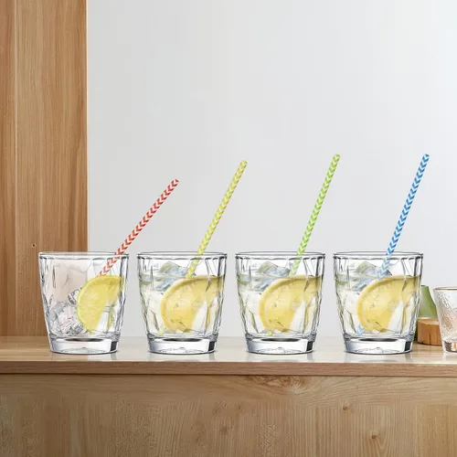 Vista 7 de Juego de 4 vasos de plástico transparente irrompibles de 10 onzas, vasos de vino de jugo reutilizables de acrílico, aptos para lavavajillas, vasos