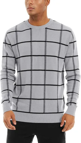 Vista 7 de MAGNIVIT Suéteres de punto de diseño básico para hombre, de algodón, suave, cuello redondo, para otoño e invierno