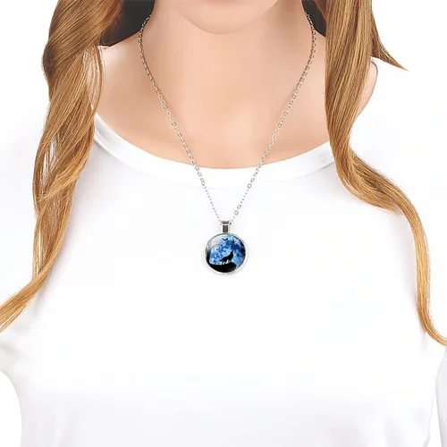 Vista 2 de Collar de lobo para mujer, bonito collar con colgante para mujeres adolescentes