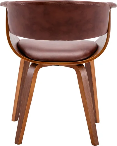 Vista 5 de Porthos Home Meir Silla de comedor con respaldo ergonómico curvado y asiento en tapicería de poliuretano resistente al agua y a las manchas, patas