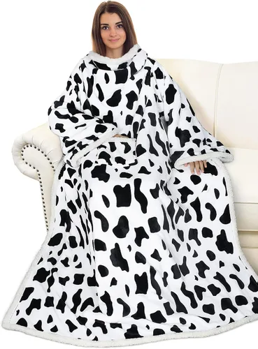 Vista 34 de Catalonia - Manta de forro polar tipo sherpa con mangas, súper suave, cálida y cómoda, de gran tamaño, de forro polar y microplush, con mangas