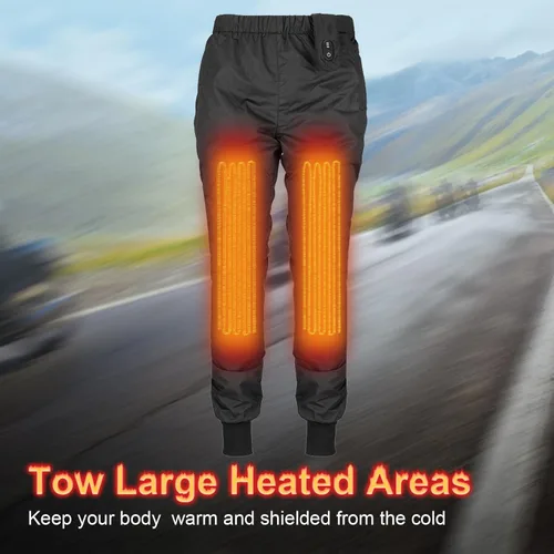 Vista 3 de MIDIAN Men's Winter Heated Pants with 2 Heat Zones, Black, Large, Long