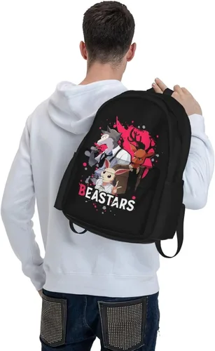 Vista 6 de Anime Beastars - Mochila ligera unisex a la moda, casual, bolsa de viaje, Negro -, Mochilas de mochila