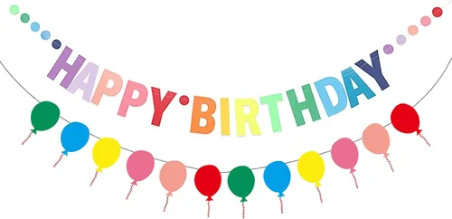 Vista 13 de MEETINGU Pancarta de Feliz Cumpleaños, Decoraciones de Fiesta Letrero Colorido Suministros para Niños, Niñas, Adultos