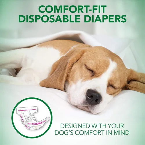 Vista 2 de Vet's Best Comfort Fit - Pañales desechables para perras, absorbentes con ajuste a prueba de fugas, XS, 12