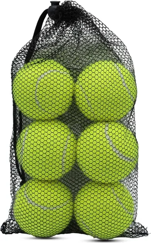 Vista 8 de SHYUJAJIE Pelotas de tenis, paquete de 6 pelotas de tenis de entrenamiento, pelotas de práctica de alta elasticidad para principiantes, pelotas