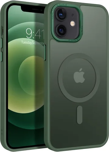 Vista 10 de GaoBao Funda magnética para iPhone 12 y iPhone 12 Pro, compatible con MagSafe, ajuste delgado, a prueba de golpes, translúcido, mate, funda Marrón
