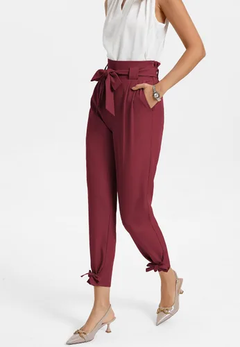 Vista 3 de GRACE KARIN - Pantalón deportivo tipo lápiz para mujer, diseño informal de tiro alto para el trabajo, con lazo y bolsillos