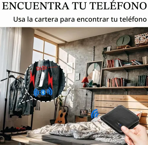 Vista 3 de 1 billetera inteligente para hombres, cartera de rastreador, tarjetero con rastreador, rastreador de tarjetas GPS, regalo de Navidad para hombres