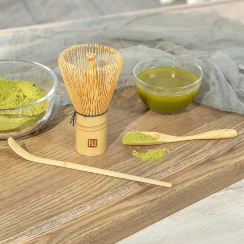 Vista 7 de Restaurantware - Juego de batidor de té Dojo Matcha, juego de 3 piezas de cepillos tradicionales de matcha, incluye batidor (Chasen), cuchara