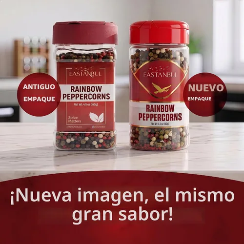Vista 3 de Eastanbul - Recambio de granos de pimienta arcoíris para molinillo, natural, vegano, 4.9 onzas