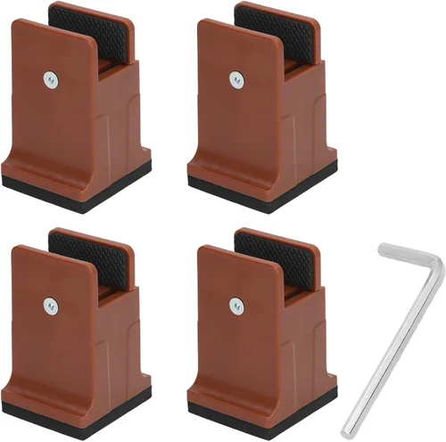 Vista 6 de Dioche Elevadores de muebles de 6 pulgadas, 4 piezas ajustables con abrazadera de tornillo, elevadores de sofá de cama resistentes para ajuste