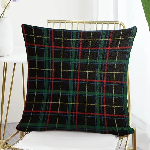 Vista 7 de Funda de almohada a cuadros de búfalo verde y negro, 16 x 16 pulgadas, patrón geométrico de cuadros, funda de almohada decorativa moderna para sofá