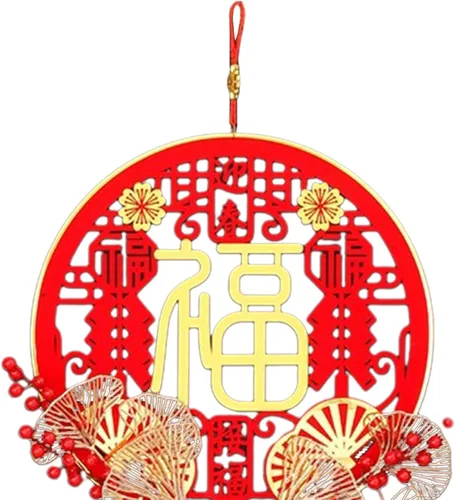 Vista 2 de Menolana Decoraciones de Año Nuevo Rojo Chino Lunar Año Nuevo Colgante para Casa Oficina Coche Colgando Decoraciones Buena Suerte