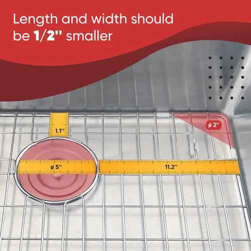 Vista 4 de Protectores de fregadero para fregadero de cocina, rejilla protectora de acero inoxidable 27 1/2 x 13 1/2, estante para fregadero inferior