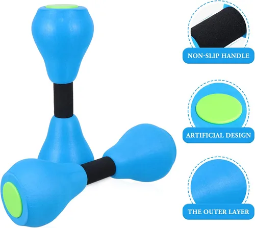 Vista 3 de BESPORTBLE Juego de mancuernas coloridas para niños y mujeres, barra de entrenamiento para piscina, fitness