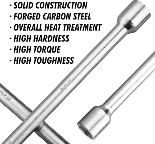 Vista 4 de CARTMAN Llave universal de llanta resistente de 14 pulgadas Llave de hierro para neumáticos de 4 vías Built with sturdy thick steel structure, 4