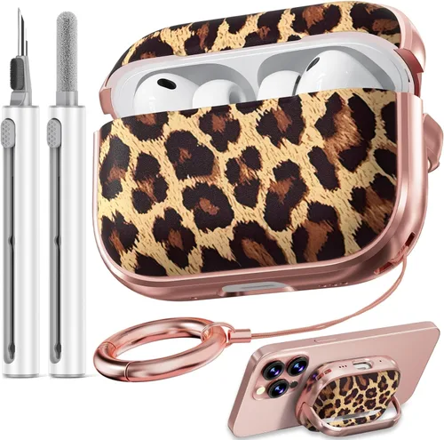 Vista 29 de Inesore Funda con bloqueo de seguridad para AirPods 4 2024, bonita funda floral para AirPod de 4ª generación para mujeres con kit limpiador