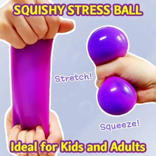 Vista 2 de Bola de Masa Blanda para Jugar Fidget (1 Paquete) Bolas de Estrés Estiraderas para Niños y Adultos, Lindas y Suaves Bolas de Estrés que Cambian