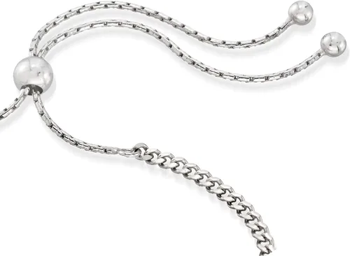 Vista 4 de Ross-Simons Pulsera de plata de ley italiana personalizada Id Bolo, Plata de ley, no conocido
