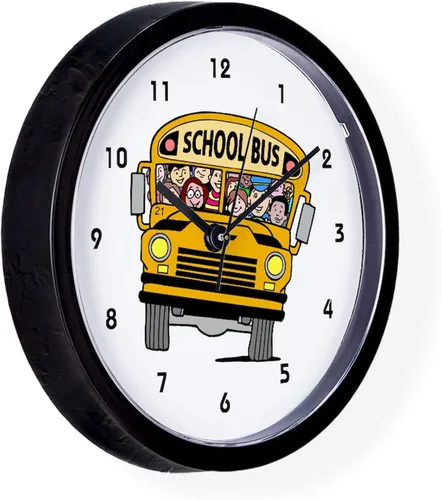 Vista 4 de CafePress Reloj de pared para conductor de autobús escolar de 10 pulgadas para sala de estar, cocina u oficina
